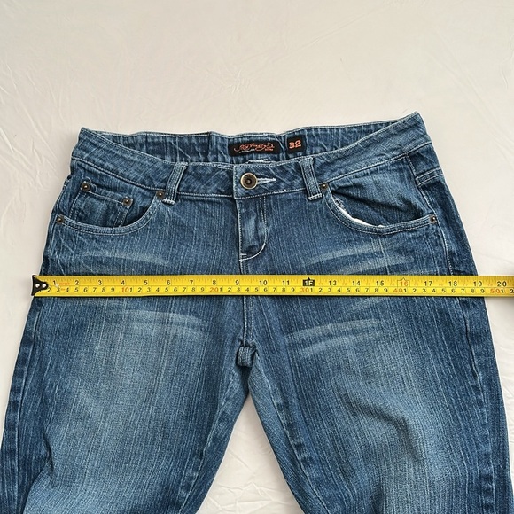 Ed Hardy Y2K multicolor skull back pocket stretch straight blue denim jeans - Picture 10 of 12